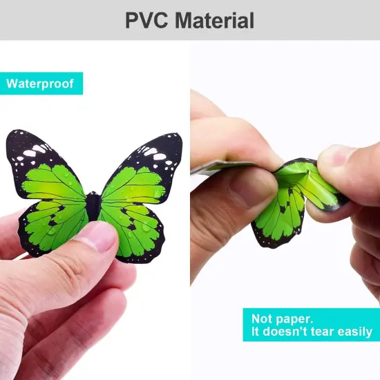 80pcs Butterfly Wall Decor - Plastic Butterflies Wings Foldable Removable Waterproof Reusable Mural Wall Stickers for Home Room Bedroom Nursery Party Wedding Decorations {6}