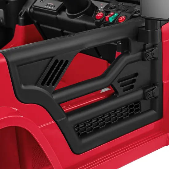 12V Ride-On Truck Car for Kids with Parental Remote, Music Player, and LED Lights Red {4}