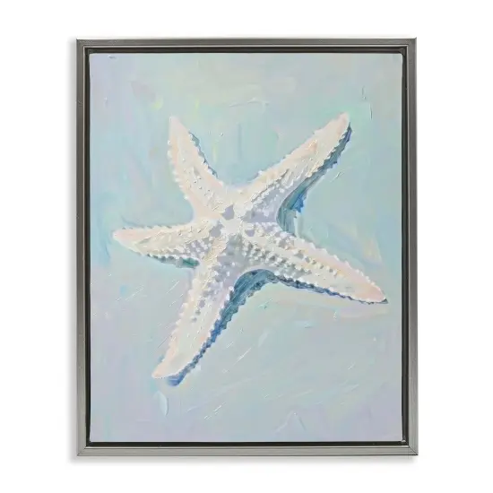 Stupell Industries Coastal Starfish on Blue Floater Framed Canvas Wall Art Design by Arlington Prints {1}