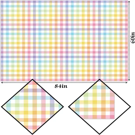 Easter Buffalo Check Plaid Tablecloth Gingham Spring Party Decoration Rustic Kitchen Dining Room Table Cover (60" x 84") {3}
