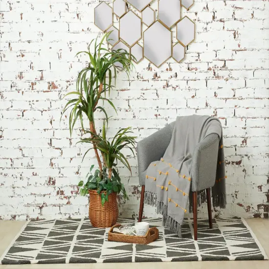 Tabb Boulder Ochre 50" x 60" Throw Blanket {5}