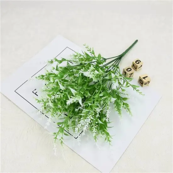 4pcs 7 Heads Artificial Wheat Grass Bouquet for Weddings White {2}