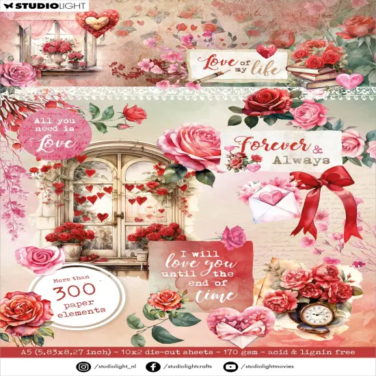 Studio Light Frozen Flowers Die-cut Paper Pad 5.83"X8.26"-Nr. 273, Elements {1}