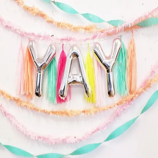 LETTER Y FOIL BALLOON Metallic Silver {2}