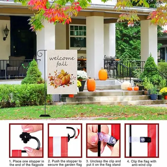 10 Pack Garden Flag Stoppers and Clips &ndash; Adjustable Anti-Wind Rubber Stoppers for Garden Flag Pole Stand &ndash; Flag Holders for Outdoor & Indoor Yard Decor {3}