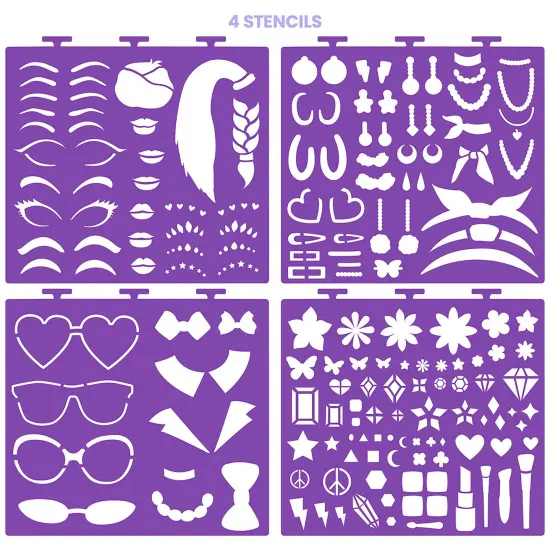 Fashion Angels: Sketch Portfolio Set - Beauty Guru Makeup Artist - Design & Hair Pad, 4 Stencil Sheets, 100+ Colorful Stickers, Girls-Tweens-Kids 6+ {7}