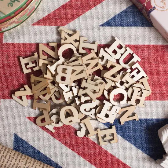 296 Pieces 0.75" Inch Mini Unfinished Wood Alphabet Letters {4}