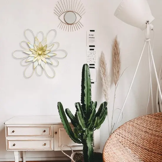 hogardeck Metal Flower Wall Decor - 13" Metal Floral Wall Decoration for Bedroom, Living Room, Bathroom, Kitchen, Outdoor Wall Art {5}