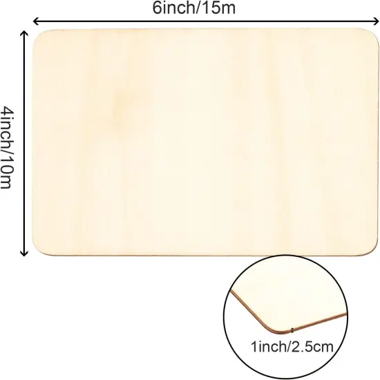 100 PCS Rectangle Unfinished Wood Pieces, 4 x 6 Inch {2}