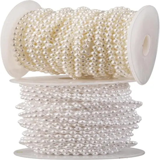 3mm Small Crafts Faux Pearl Beads Garland Pearl Bead Roll Strand of Pearls to Decorate Floral Centerpieces {3}