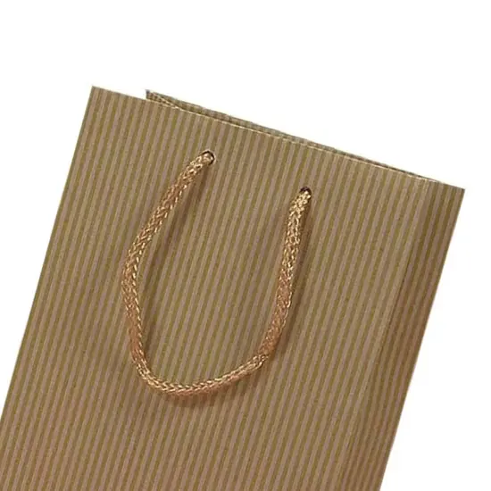 Wide Pinstripe Paper Euro Totes 8'' X 4'' X 10'' Elegant {4}