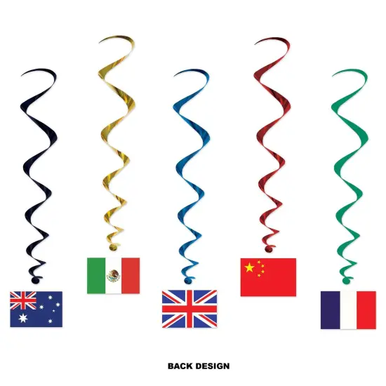 30 Piece Bulk International Flag Party Whirls {5}