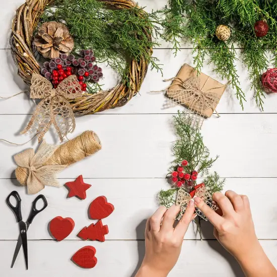 4 Rolls Burlap Ribbon Natural Jute Burlap Lace Mesh Weeding Trim Craft Wrapping Ribbon for Holiday Party DIY Handmade Artist Home Decor Packaging {4}