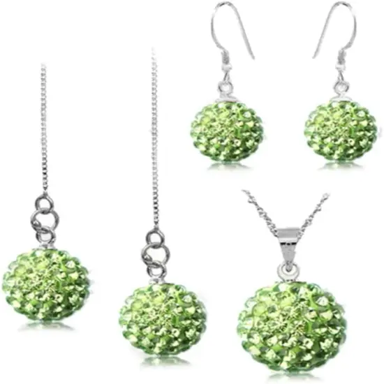 100pcs Grade A Suncatcher Crystal Rhinestone Pave Loose Beads 10mm Peridot Green Polymer Clay Disco Spacer Ball {4}