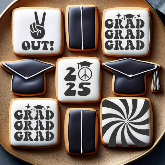 Peace Out Graduation Cookie Stencil Value Bundle {2}