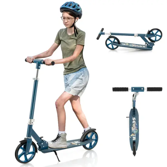 Silver Aluminum Alloy Folding Scooter with 3 Adjustable Heights for Kids & Adults {4}