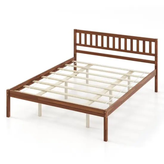 Wood Platform Bed Frame with Headboard and Slat Support &ndash; Twin/Full/Queen Size {2}