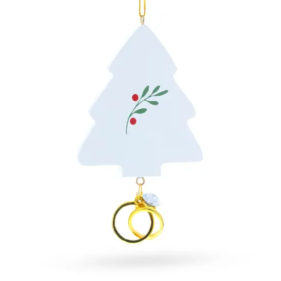 Our First Christmas Together Tree with Wedding Rings Resin Christmas Ornament {4}