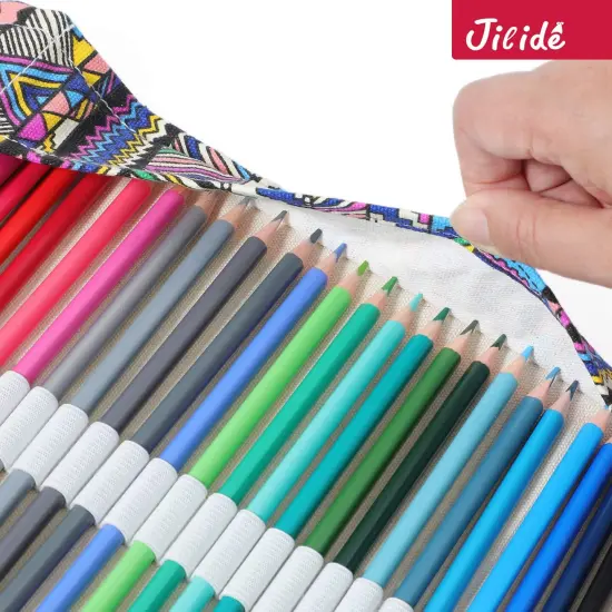 Colored Pencils Set for Adults and Kids Drawing Pencils for Sketch Arts with Eraser Sharpener Canvas Carry Pouch (48-Color) {4}