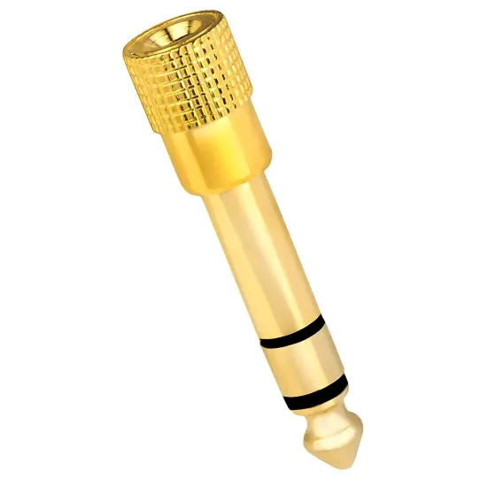 Insten 1 / 4 Audio to 1 / 8 Audio M / F Adapter (1/4" M to 1/8" 3.5mm F) Gold {2}