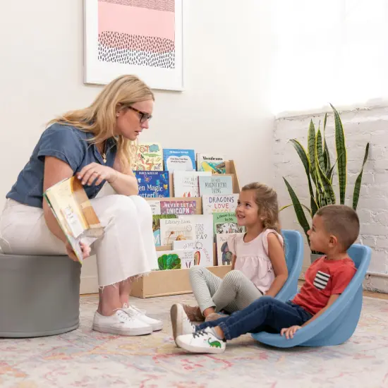 Leaf Floor Seat, Rocker Chair, 6-Piece Powder Blue {6}