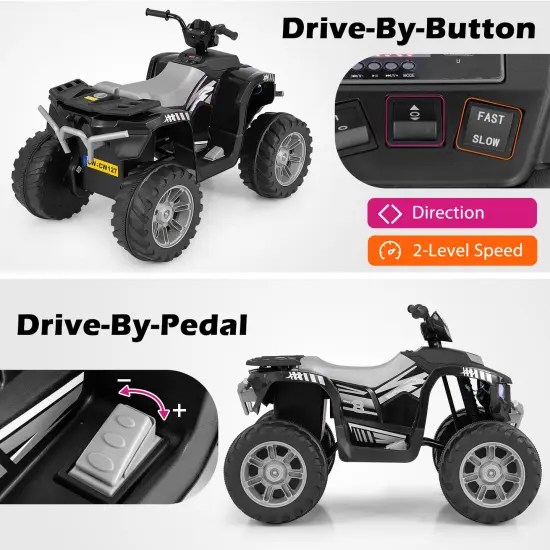 Red 24V Electric Ride-On ATV for Kids with Wireless Connection, 3-8 Years Old Black {6}