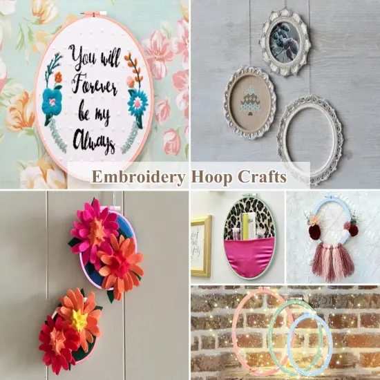 5 Pcs 5 Size Oval Embroidery Hoops, ABS Plastic Embroidery Hoops Cross Stitch Hoops Embroidery Frames for Sewing, Needlework, Embroidery Projects (Size-11.4", 9.6", 7.5", 5.7",3.9") {3}