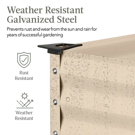 Best Choice Products 48x24x30in Elevated Galvanized Metal Garden Bed w/ Corner Protectors Beige {4}