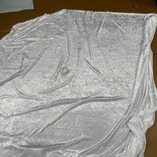 1 Yard Stretch Panne Velvet Velour Fabric for Loungewear & Dance 58/60" Width White {1}