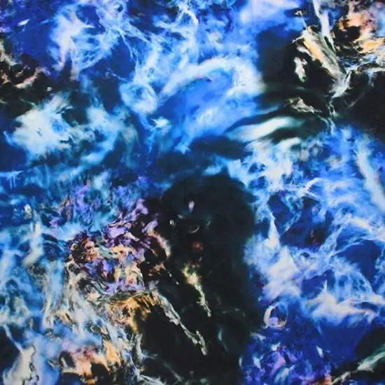 Abstract Ocean View Printed Spandex Fabric {2}