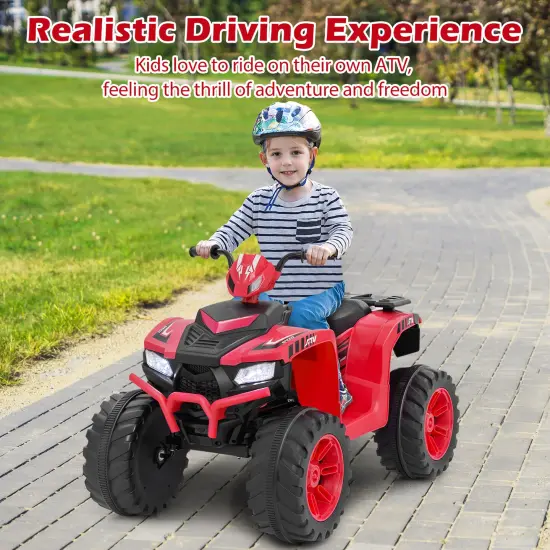 Red 24V Electric Ride-On ATV for Kids with Wireless Connection, 3-8 Years Old {3}