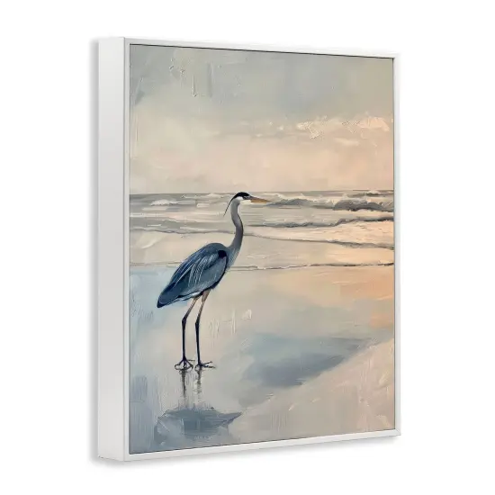 Stupell Industries Heron on Classic Coast Framed Giclee Wall Art Design by Petal Prints Design {3}