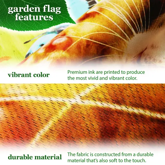 G128 Combo Pack: Garden Flag Stand 36x16IN & Garden Flag Kitten Butterfly Flowers Printed 12x18IN Double Sided {3}