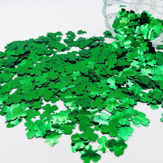 3000Pcs Green Confetti Glitter St. Patrick's Day Lucky Clover Shamrock Cutouts Glitter {2}