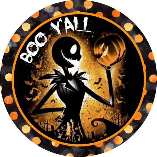 Boo Yall Skeleton Halloween Sign {1}
