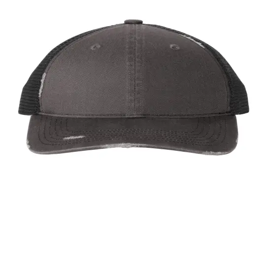 Port Authority&reg; Distressed Mesh Back Cap Khaki/ Stone {4}