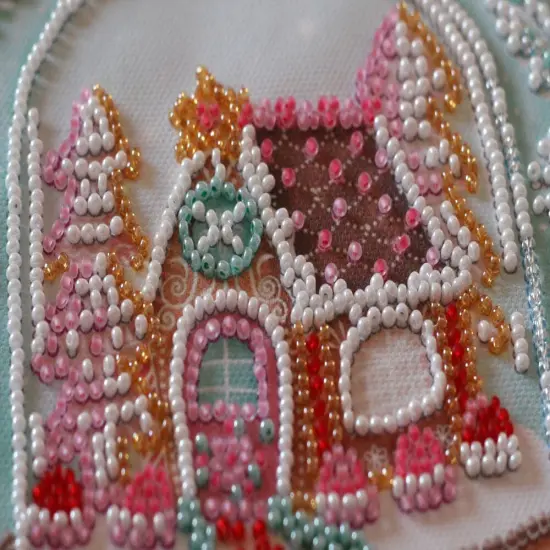 Mini Bead embroidery kit - Cheerful house {2}