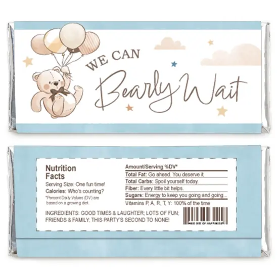 Big Dot of Happiness We Can Bearly Wait - Candy Bar Wrapper Teddy Bear Baby Shower Favors - Set of 24 {4}