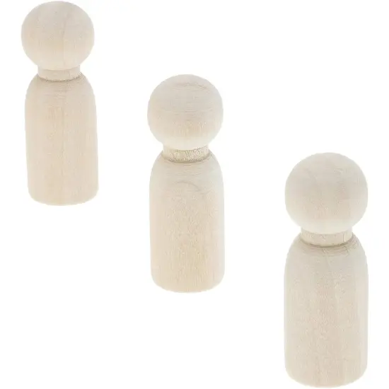 Wood Peg Dolls, Peg Doll Kit (1.77 inches, 50-Pack) White {5}