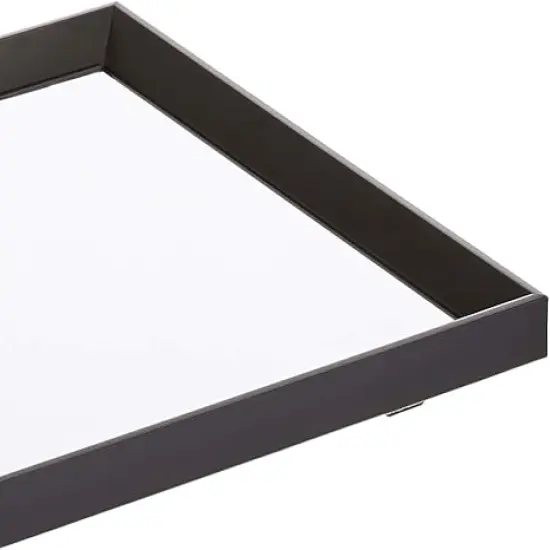 Rectangular Wall Mount Mirror With Peaked Trim, Black, 16 x 20 inch {4}