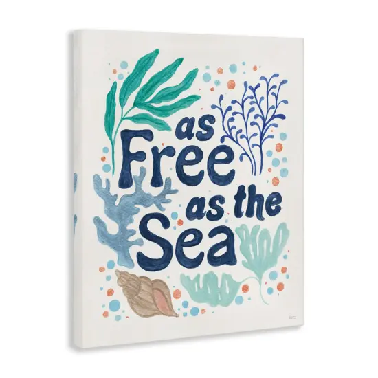 Stupell Industries Nautical Free As Sea Canvas Wall Art Design by Veronique Charron {3}