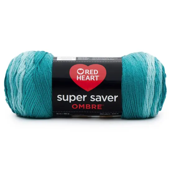 Red Heart Super Saver Yarn 12 Pack-Deep Teal Ombre {3}