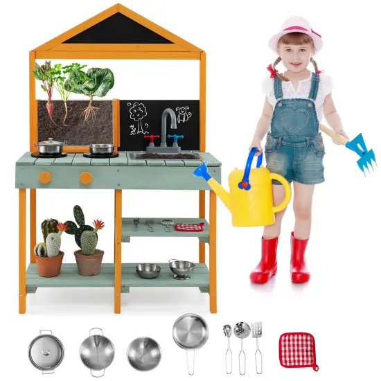 Kids Kitchen Playset with Root Viewer Planter and Rotatable Faucet {4}