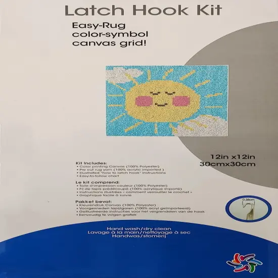 Latch Hook Kits Rug Fox Crochet Yarn Cushion Colour Pre-Printed Canvas Cover Rug Needlework DIY Hook and Latch Kit Christmas Home Decoration 30x30cm/12 X12inch {4}