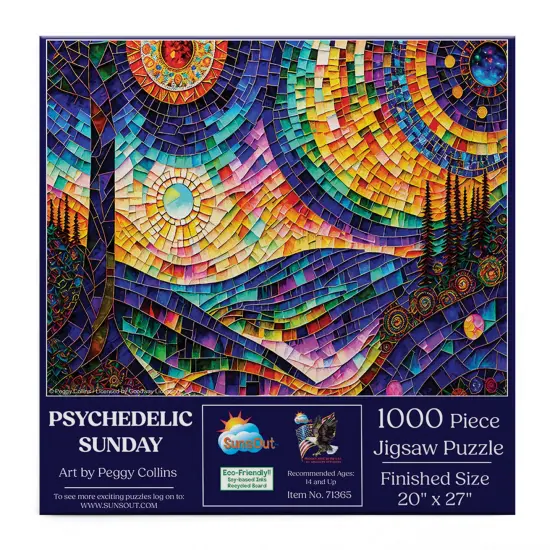Sunsout Psychedelic Sunday 1000 pc Jigsaw Puzzle 71365 {4}