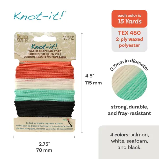 The Beadsmith Brazillian Waxed Cord Mix Ocean Dreams {4}