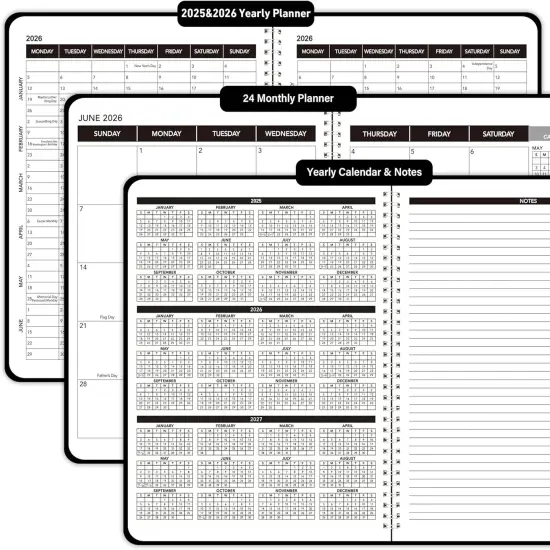 Monthly Academic Planner 2025-2026 Monthly Calendar Planner from Jan 2025 - Dec 2026, 9'' x 11'', Organize Schedule for School, Office, Family {5}