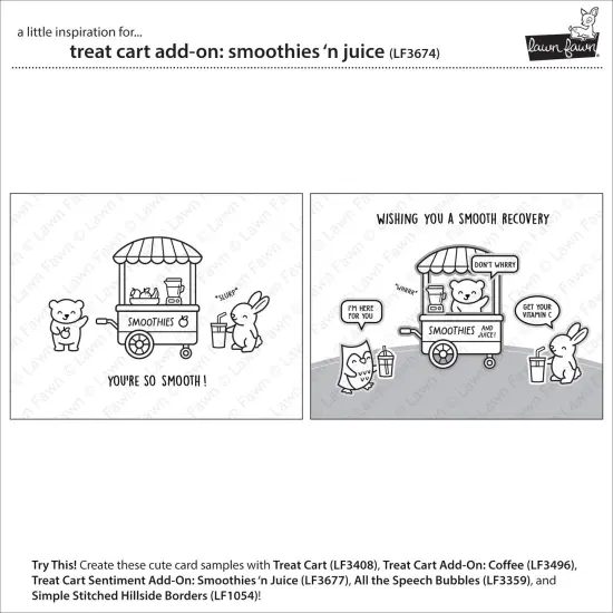 Lawn Fawn Clear Stamps-Treat Cart Smoothies 'n Juice Add-On {6}