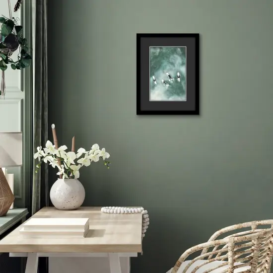 Americanflat Black Picture Frame with Shatter-Resistant Glass - Classic Molding with Black Mat and White Trim {5}