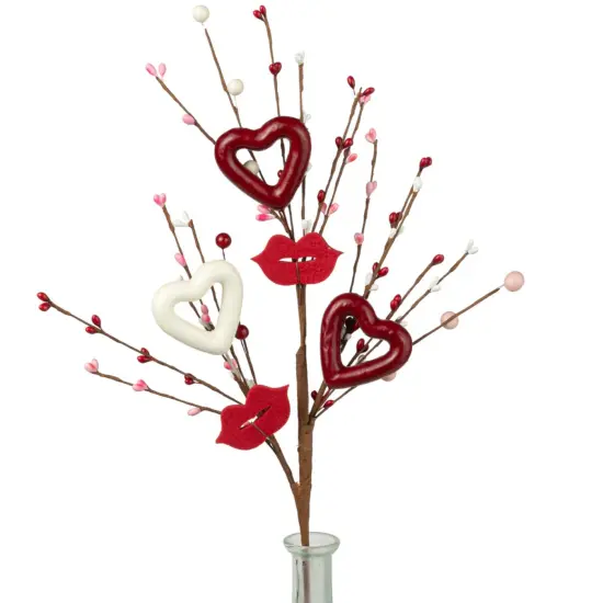 20" Heart and Lips Valentine&rsquo;s Day Pick - Romantic Floral Spray {1}